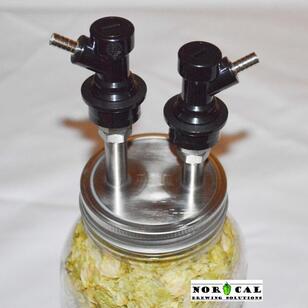 Canning jar hop randall (hop filter) kit met ball lock